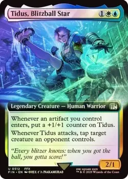 NM Extended Art Foil Tidus, Blitzball Star, MTG, Final Fantasy, Magic, 512 - Image 1