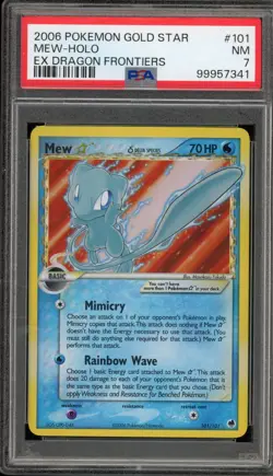 Pokemon Mew Gold Star EX Dragon Frontiers Holo Ultra Rare #101 PSA 7 - Image 1