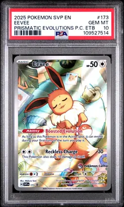 POKEMON 2025 EEVEE SVP EN-SV BLACK STAR PROMO #173 PSA 10 - Image 1