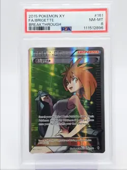 BRIGETTE 2015 POKEMON XY BREAKTHROUGH RARE 161/162 PSA 8 Q0004 - Image 1