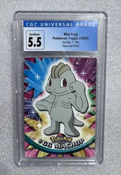 Machop Pokemon Topps 1999 Series 1 - 66 Second Print CGC 5.5 - Image 1