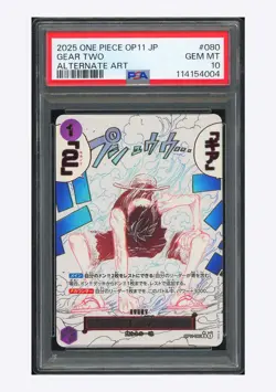 One Piece PSA 10 Gear Two R Alternate Art 2025 OP11-080 OP11 Japanese - Image 1