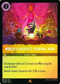 Disney Lorcana World's Greatest Criminal Mind 31/204 Cold Foil Rise Floodborn - Image 1