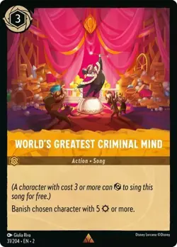 Disney Lorcana World's Greatest Criminal Mind 31/204 Rise Floodborn NON-Foil - Image 1