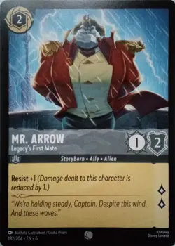 182/204 MR. ARROW LEGACY'S FIRST MATE AZURITE SEA COMMON DISNEY LORCANA CARD - Image 1