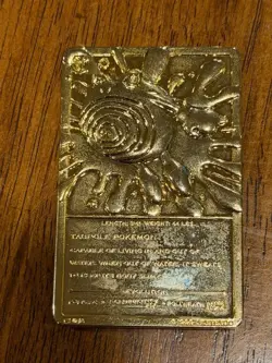Poliwhirl Pokemon 23K Gold Plated Trading Card 1999 Burger King Limited Edition - Image 1