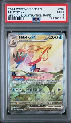 Pokemon TCG Milotic EX Card 237/191 Surging Sparks, PSA 9 - Image 1