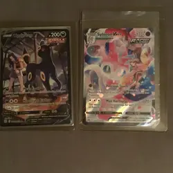 Pokemon TCG Umbreon V Single Strike & Sylveon VMAX Rapid Strike Holo Card Lot - Image 1