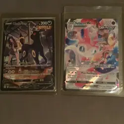 Pokemon TCG Umbreon V Single Strike & Sylveon VMAX Rapid Strike Holo Card Lot - Image 2