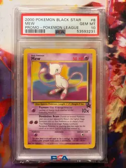2000 POKEMON BLACK STAR MEW PROMO POKEMON LEAGUE GRADED CARD #8 PSA 10 POKEMON - Image 1
