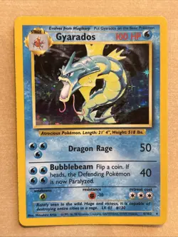 Pokemon Gyarados Holo Rare TCG Base Set Card 6/102 LP Condition - Image 1