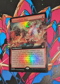 MTG *FOIL EXTENDED ART * Commander Masters Rare DESCENDANTS FURY NM - Image 1