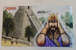 Magic The Gathering - Official Ultra Pro Ancestral Recall Playmat Artist Signed - Image 1