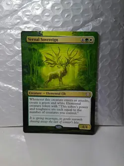 Vernal Sovereign MTG Lorwyn Eclipsed Commander Hand Painted Extended Altered Art - Image 1