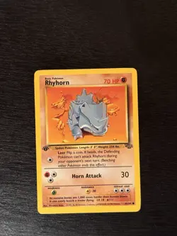 Pokemon Rhyhorn 1st Edition Jungle 61/64 VLP Pokemon Card - Image 1