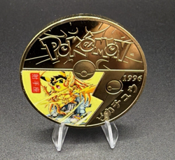 Pikachu 1996 Pokemon GO Challenge Coin Japan Limited Ed. 24kt Gold Plated - Image 1