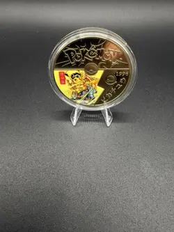 Pikachu 1996 Pokemon GO Challenge Coin Japan Limited Ed. 24kt Gold Plated - Image 3