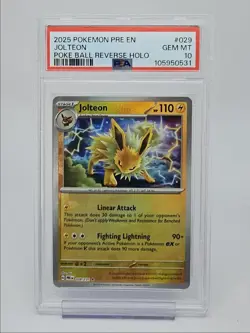 JOLTEON 2025 POKEMON PRISMATIC POKE BALL REVERSE HOLO 029/131 PSA 10 Q0004 - Image 1