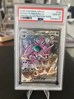 PSA 10 Team Rocket’s Nidoking #233 Destined Rivals SIR Pokemon TCG - Image 1