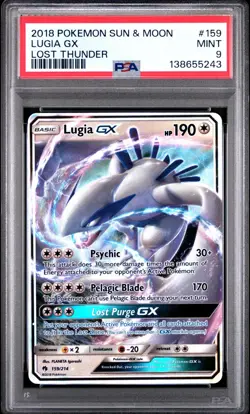 Pokemon Lugia GX 159/214 Sm-Lost Thunder PSA 9 MINT - Image 1