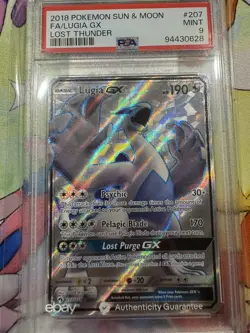 Pokemon Lugia GX Full Art 2018 Lost Thunder 207/214 PSA 9 - Image 3