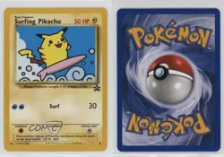 Surfing Pikachu Pokemon WOTC Black Star #28 1999 - Image 3