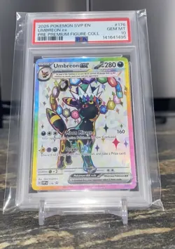 2025 POKEMON PRISMATIC EVOLUTIONS PREMIUM FIGURE COLLECTION UMBREON EX PSA 10 - Image 1