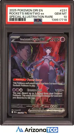 Pokemon 2025 Team Rocket's Mewtwo ex 231/182 SIR Destined Rivals GEM MINT PSA 10 - Image 1
