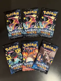Lot of 6 Pokemon TCG Shining Fates Booster Packs, New, Factory Sealed 🍀 - Image 1