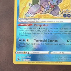 Pokemon TCG Radiant Blastoise 018/078 Pokemon GO Holo Radiant Rare Ability 150HP - Image 3