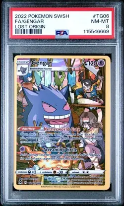 2022 Pokemon SWSH Lost Origin Gengar Trainer Gallery #TG06/TG30 PSA 8 - Image 1