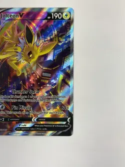 Pokemon TCG Jolteon V Swsh183 Black Star Promo Sword & Shield Full Art Holo LP - Image 5