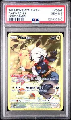 2022 Pokemon Sword & Shield Lost Origin Pikachu Fa PSA 10 #TG05 Full Art - Image 1
