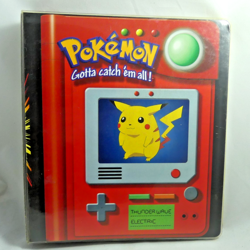 Pokemon Pikachu Vintage 3 Ring Binder, with 26 Pages, 1999 Excellent Condition - Image 1