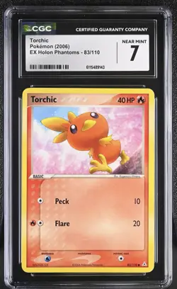 CGC NEAR MINT 7 Pokemon Torchic 83/110 2006 EX Holon Phantoms - Image 1