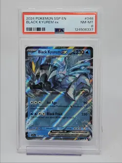 BLACK KYUREM EX 2024 POKEMON SURGING SPARKS DOUBLE RARE 048/191 PSA 8 Q0004 - Image 1