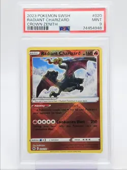 RADIANT CHARIZARD 2023 POKEMON SWSH CROWN ZENITH RARE A 020/159 PSA 9 Q0004 - Image 1