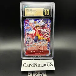 CGC PRISTINE 10 Monkey D Luffy ST10-006 Promo Full Art 125 ONE PIECE DAY 2024 - Image 1