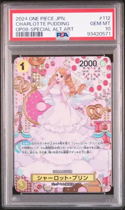 PSA10 2024 One Piece JPN #112 Charlotte Pudding OP08 Special Alt Art - Image 3