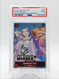 NEFELTARI VIVI 2023 ONE PIECE EN OP03 PRE-RELEASE-WINNER #009 PSA 9 Q5966 - Image 1