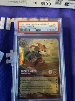All 7 2024 DISNEY LORCANA D23 EXPO PROMO CARDS SORCERER Mickey PSA 10 PLUS PIN + - Image 5
