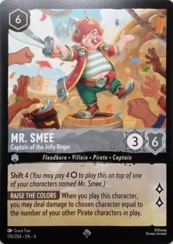 176/204 MR. SMEE CAPTAIN OF THE JOLLY ROGER SUPER RARE DISNEY LORCANA CARD - Image 1