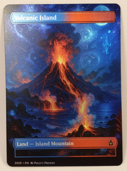 Volcanic Island FOIL Original Dual Land Proxy Card SPACE Custom Art Design - Image 1