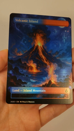 Volcanic Island FOIL Original Dual Land Proxy Card SPACE Custom Art Design - Image 2