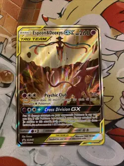 Pokemon TCG Espeon & Deoxys GX SM240 Black Star Promo Holo Card - Image 1