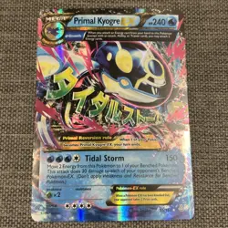 Pokemon TCG Primal Kyogre EX Full Art Holo Card Ultra Rare 55/160 Jumbo - Image 1