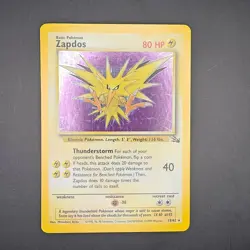 Zapdos 15/62 Fossil Unlimited Holo Rare Pokemon TCG WOTC LP - Image 1