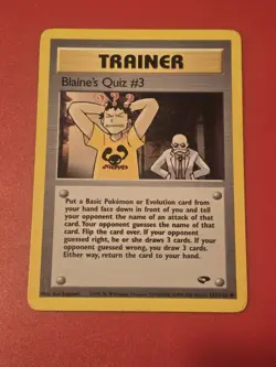 Pokemon TCG Blaine’s Quiz #3 Gym Challenge 112/132 Unlimited WOTC 2000 Uncommon - Image 1