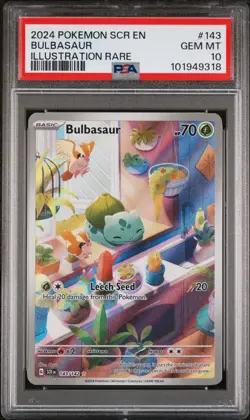 POKEMON 2024 BULBASAUR STELLAR CROWN #143 PSA 10 - Image 1