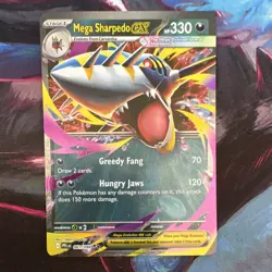Mega Sharpedo ex 061/094 Me02 Phantasmal Flames Double Rare Holo EX Pokemon - Image 1
